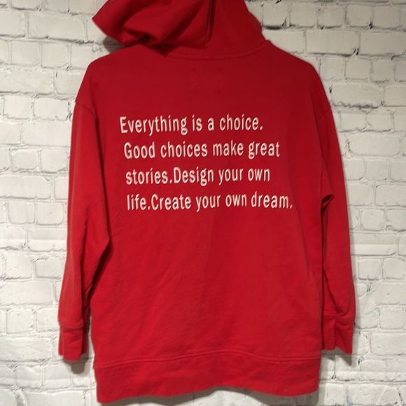 Zara Other - Zara Red Graphic Hoodie Positive Vibe Style 11/12